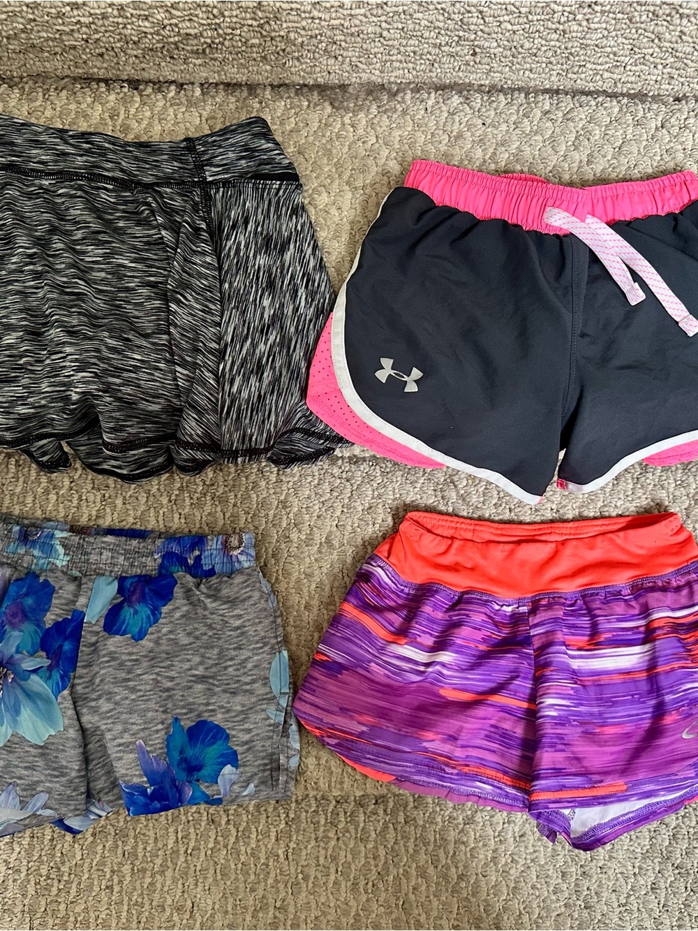 Under Armour Black Athletic Shorts with Pink Trim